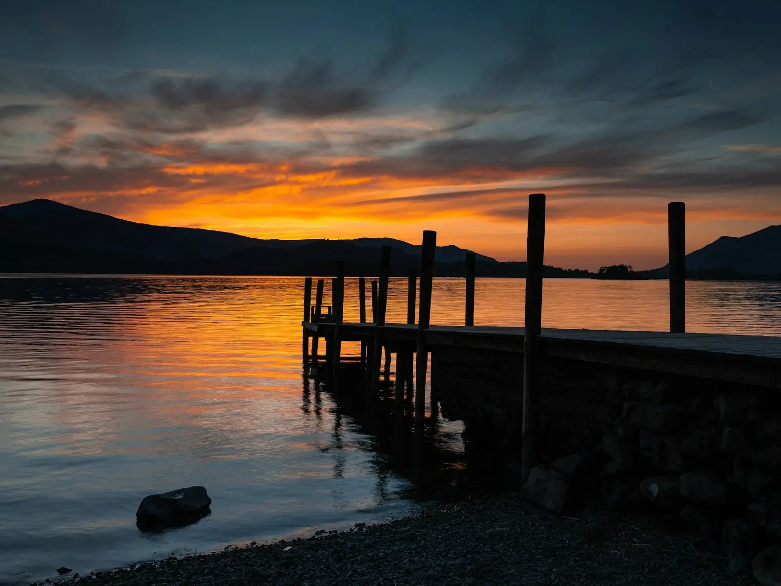 Sunset at Ashness Jetty by Derwent Water, at the beginning of our 2 week break to the lakes. jigsaw puzzle