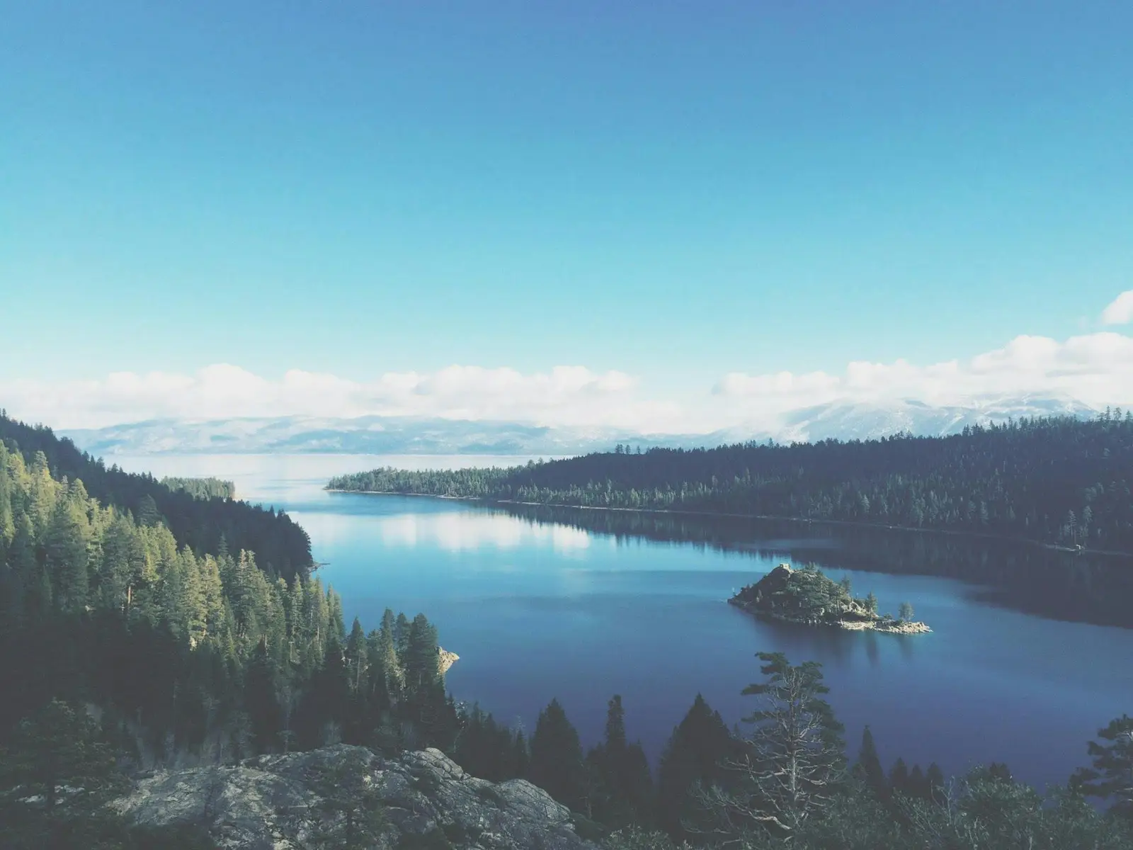 Island on Lake Tahoe in the Mountains jigsaw puzzle